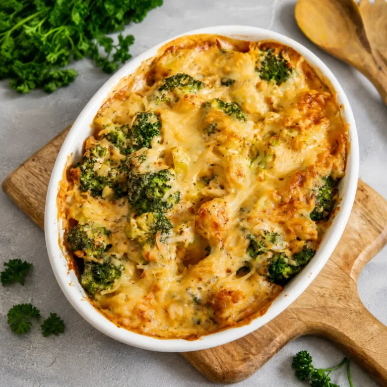 Veganes Kartoffelgratin mit Brokkoli