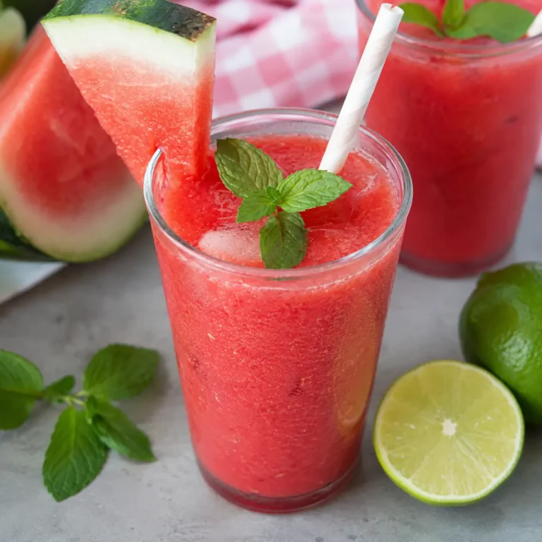 Wassermelonen Slush mit Erdbeeren
