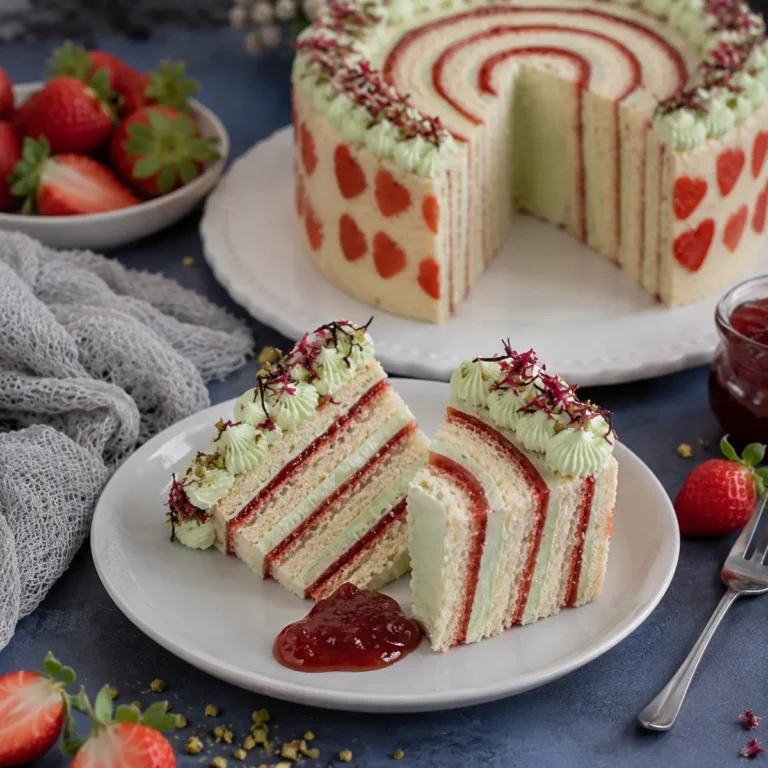 Wickeltorte mit Herzdekor
