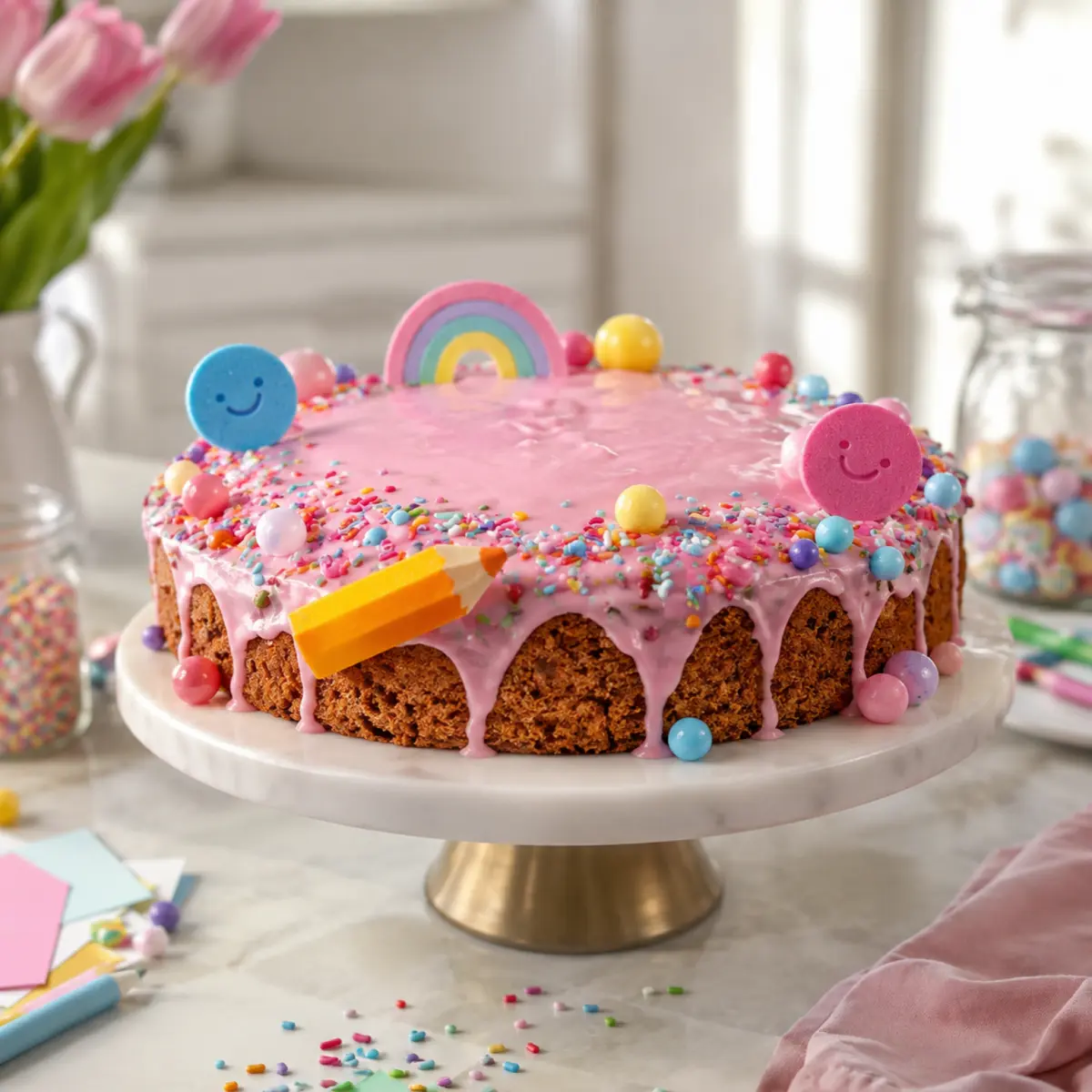 Wimpelkette Kuchen zur Einschulung