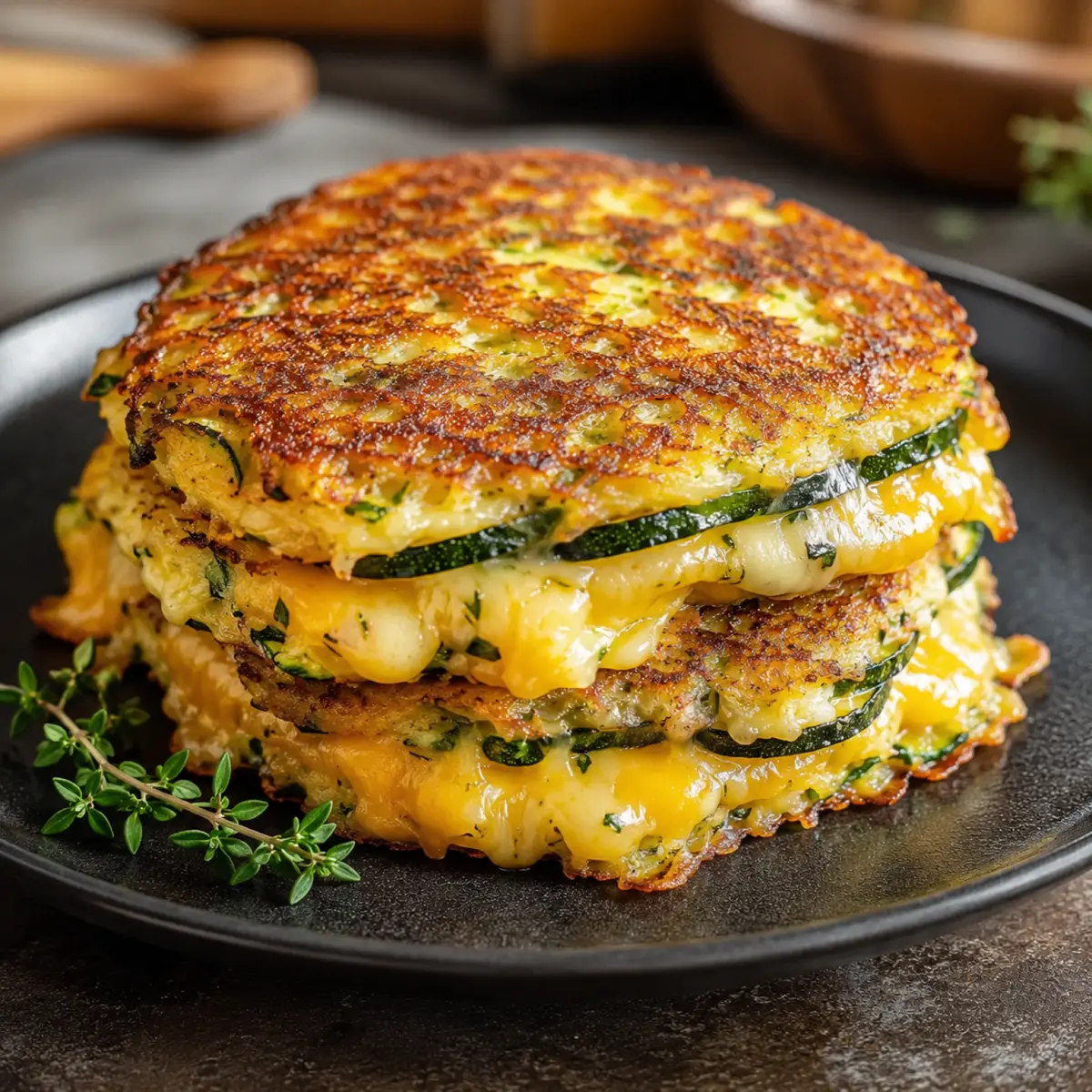 Zucchini Toast mit Käse